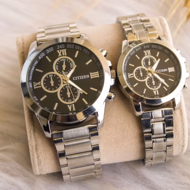 ست ساعت زنانه و مردانه مارک سیتیزن طرح سه موتور رنگ ثابت 