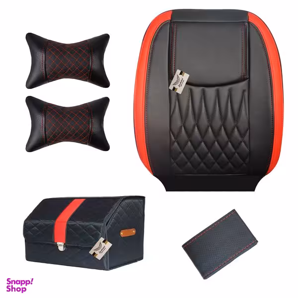 روکش صندلی خودرو سوشیانت مدل نیل مناسب پژو پارس به همراه پشت گردنی و جعبه و دور فرمان