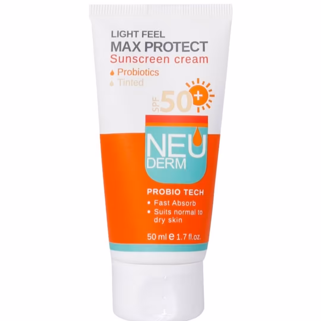 کرم ضد آفتاب رنگی مکس پروتکت نئودرم SPF50 مناسب پوست معمولی تا خشک 50 میل

