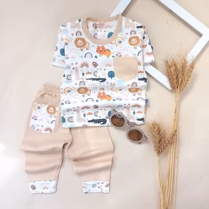 لباس نوزادی تیشرت شلوار نوزاد پنبه