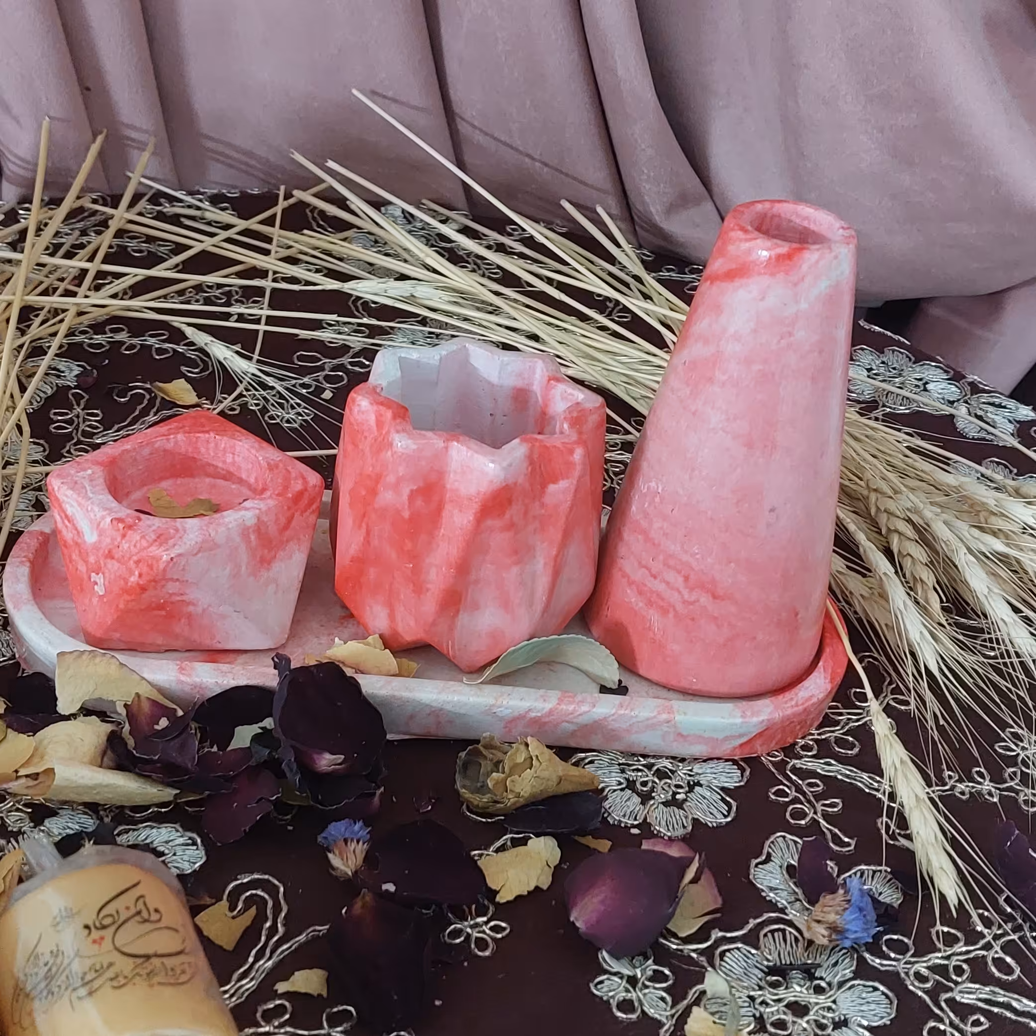 پک گلدان و جاشمعی