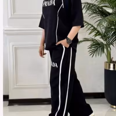 ست تیشرت و شلوار بیرون پوش گلکسی شیما