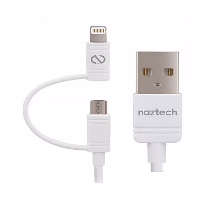 کابل شارژر MicroUSB و لایتنینگ نزتک مدل MFi به طول 1.8 متر