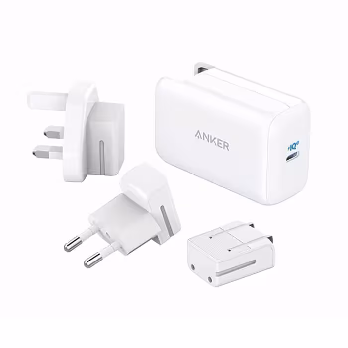 شارژر دیواری انکر مدل A2712H21 PowerPort III 65W Pod به همراه مبدل برق مجموعه 3 عددی

