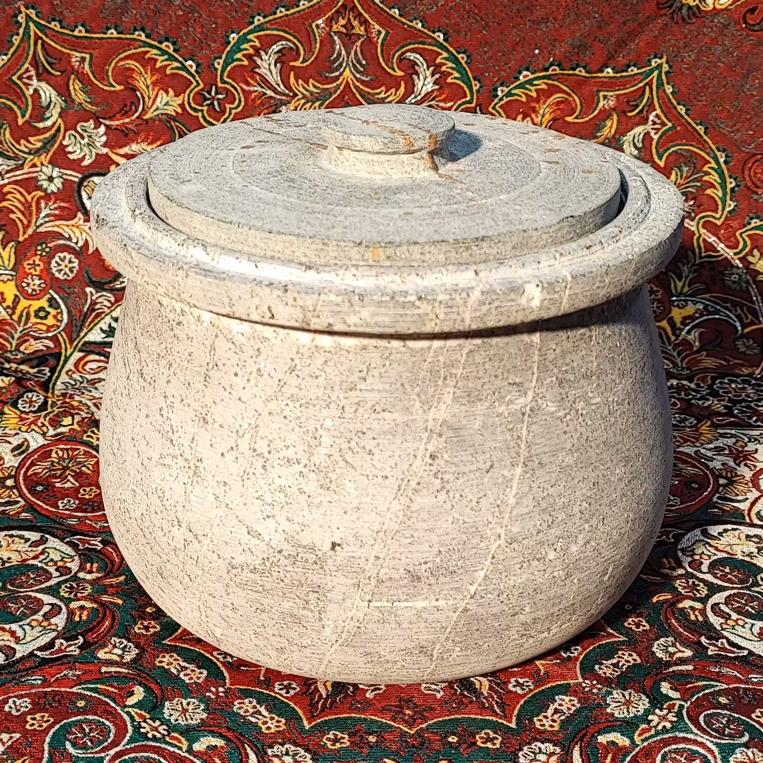 قابلمه دیزی سنگی شلغمی مدل 4 نفره رنگ سنگ