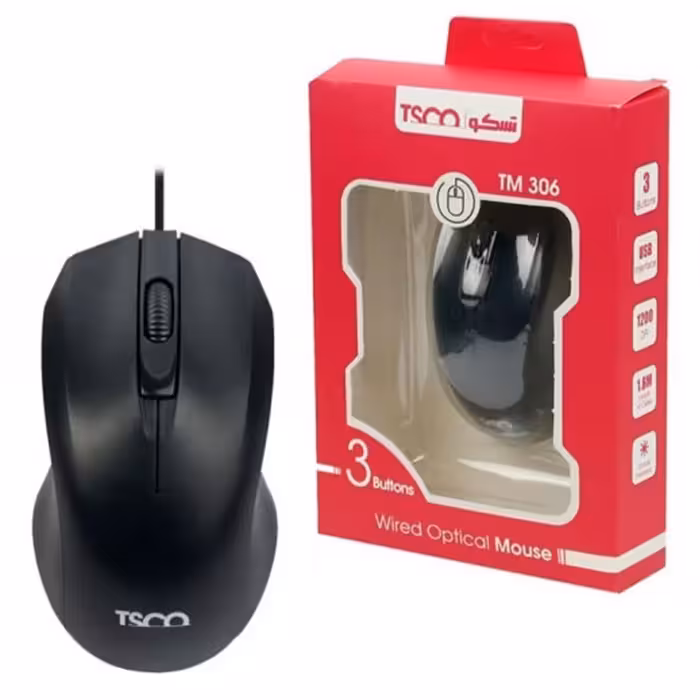 ماوس موس با سیم تسکو مدل TM 306 با گارانتی اصلی