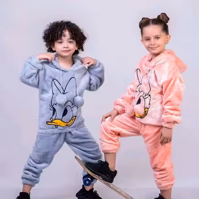 ست هودی شلوار اسپرت تدی duck مناسب 3 تا 9 سال