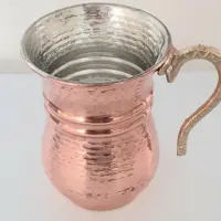 لیوان مسی طرح ترک دسته برنجی،( 12 تا باهم ) ارسال رایگان، داخل قلع ، چکش کا ی شده