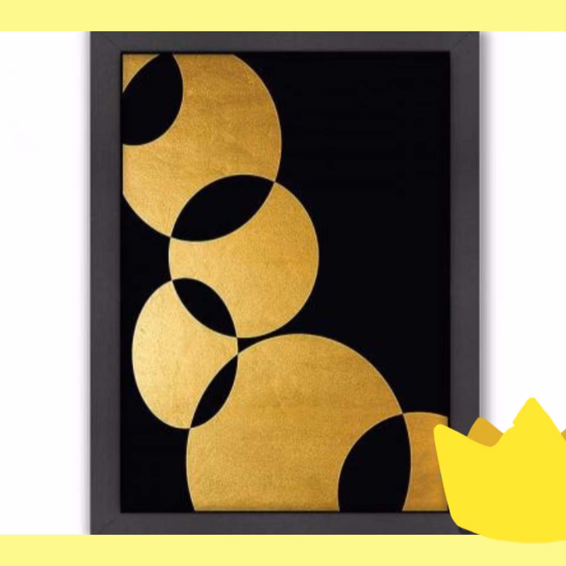 تابلوی نقاشی دکوراتیو مدرن،کار با ورق طلا،سبک مینیمال،مناسب دکوراسیون