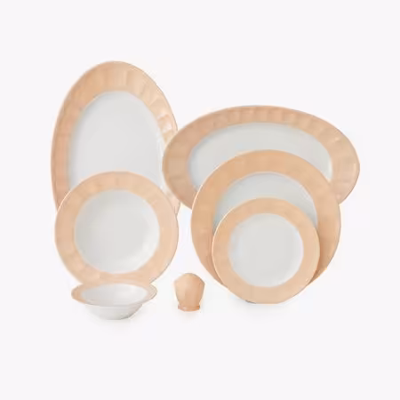 سرویس غذاخوری نئوکلاسیک پاستل گلبهی 29 پارچه چینی زرین