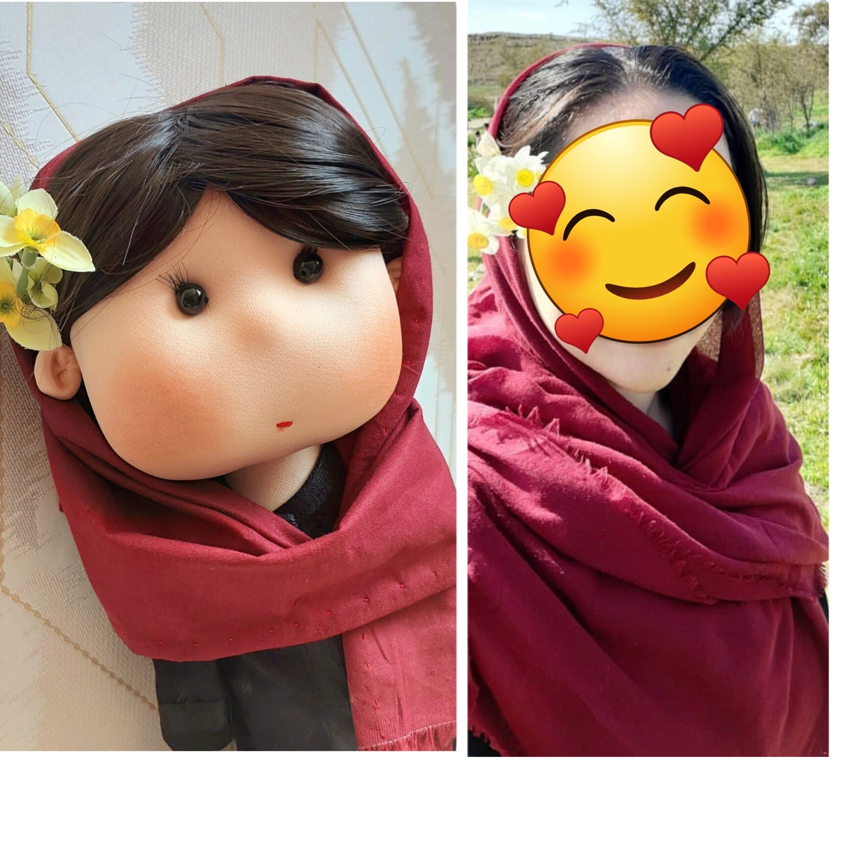 عروسک خنگول دختر با حجاب  و زیبا و با قد 35 سانتی متر