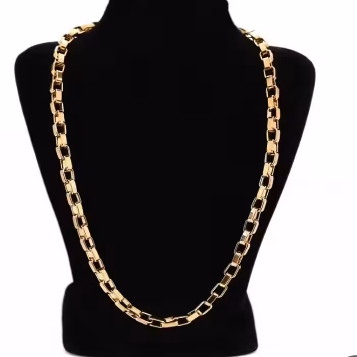 زنجیر استیل دیپلمات مردانه استیل درشت نقره ای و طلایی موجود 