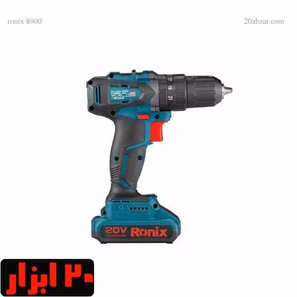 دریل شارژی چکشی 20 ولت 13 میلیمتری رونیکس مدل 8900 با کیف برزنتی