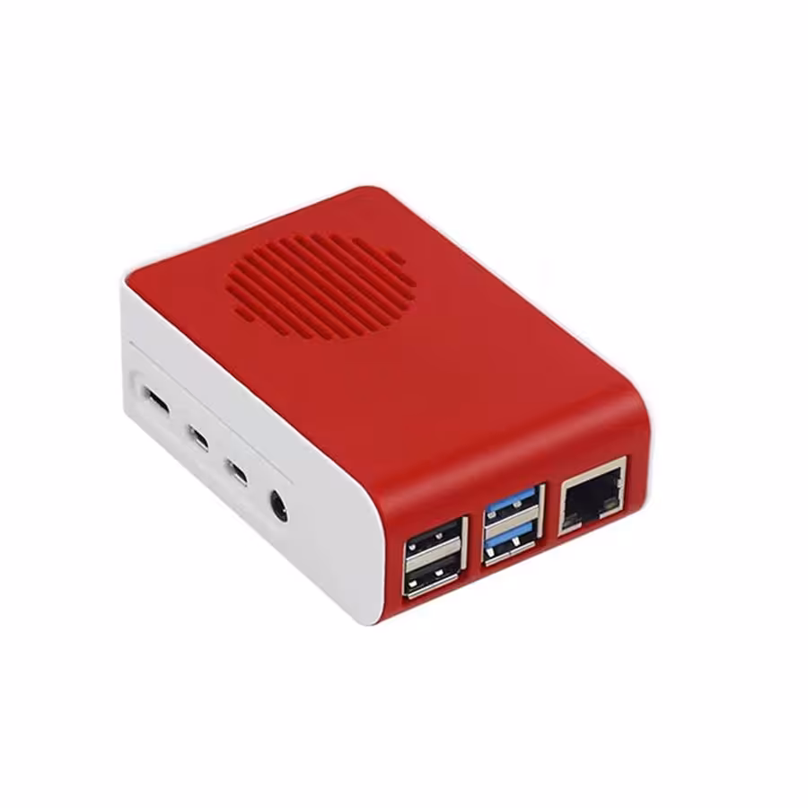 جعبه (کیس) سفید و صورتی رسپبری پای 4 با قابلیت نصب فن