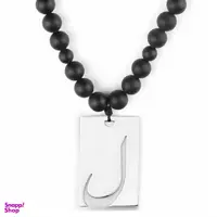 گردنبند نقره ترمه مدل حرف ل