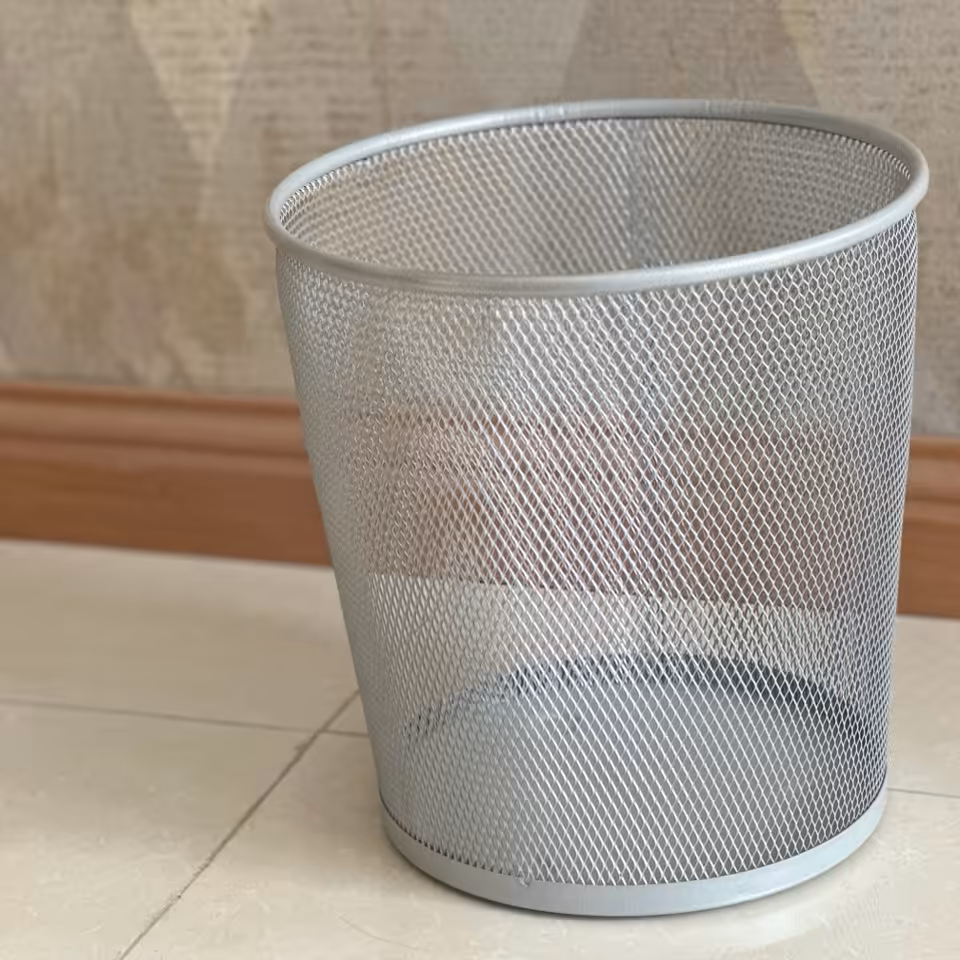 سطل زباله فلزی توری اداری بزرگ