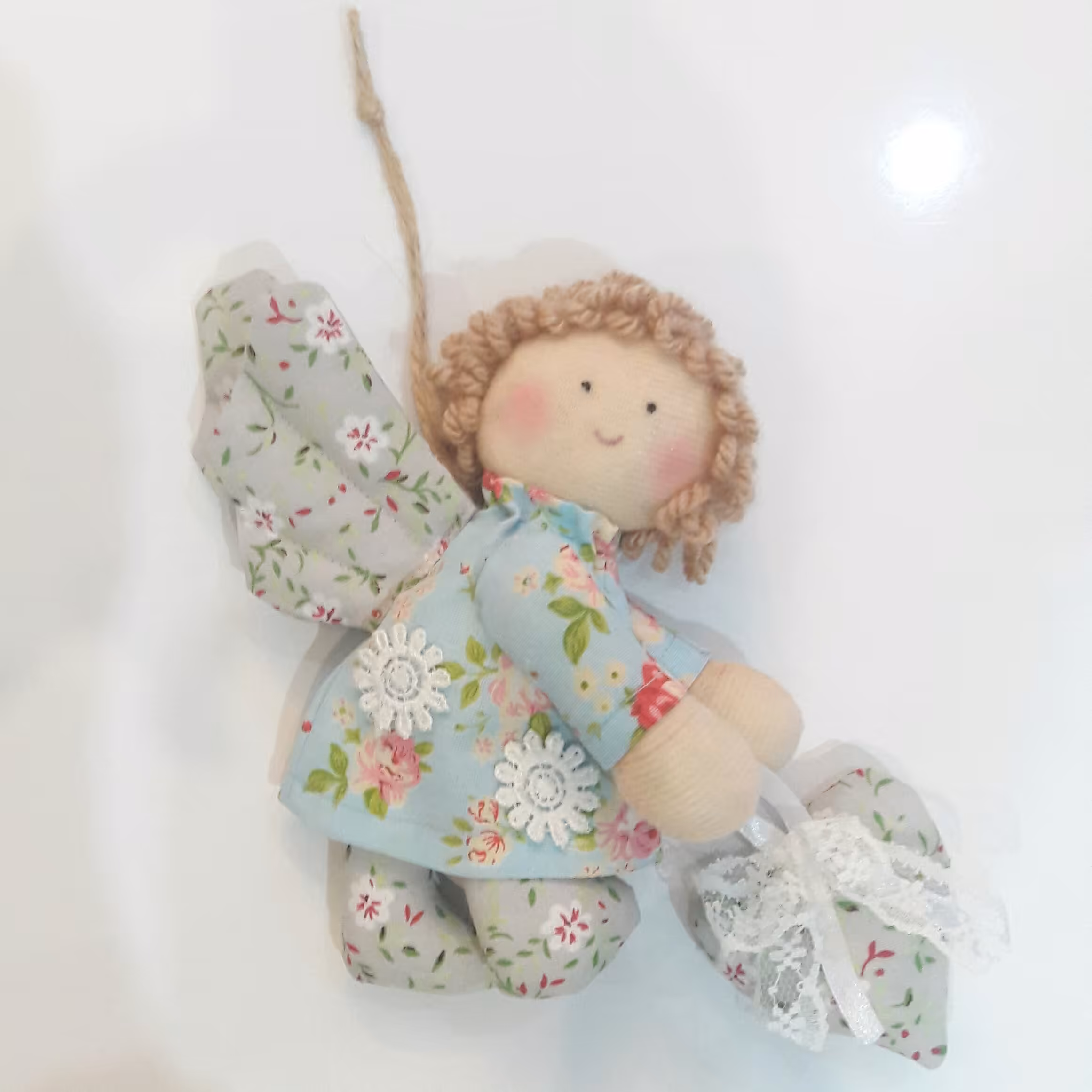 اویز عروسک فرشته مهربون ارزان دستدوز سنتی هدیه مجلسی مهمانی شیک دخترانه زنانه با کیفیت  اسباب بازی لباس  گلگلی صورتی 