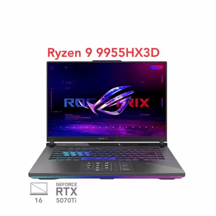 لپ تاپ گیمینگ ایسوس راگ ASUS ROG Strix 16 G614FR-DS96  Ryzen 9 9955HX3D RTX5070TI 140W 16G 1TB 2.5K 240Hz 2025