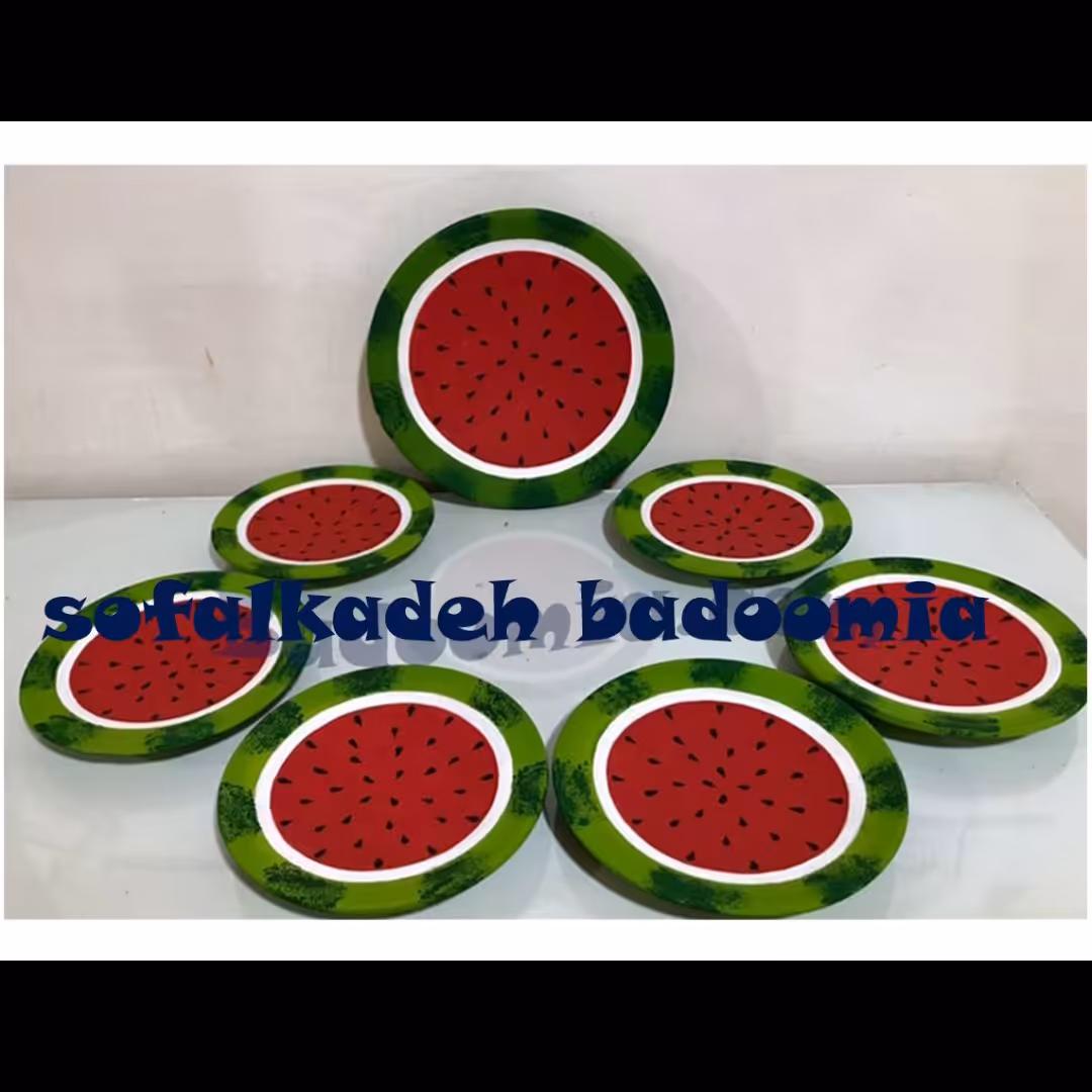 ست  پذیرایی   7 پارچه سفالی مدل هندوانه  شب یلدا