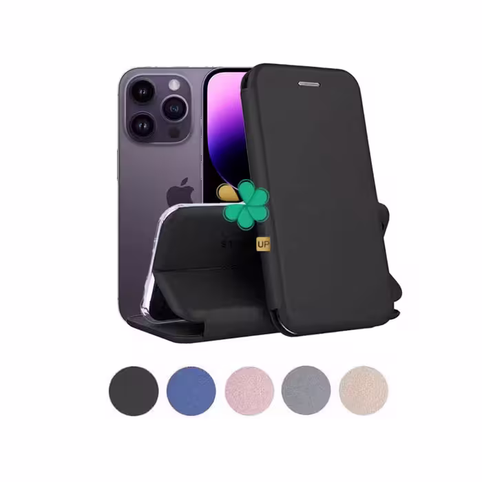 کیف گوشی چرمی کلاسوری مناسب اپل iPhone 14 Pro Max