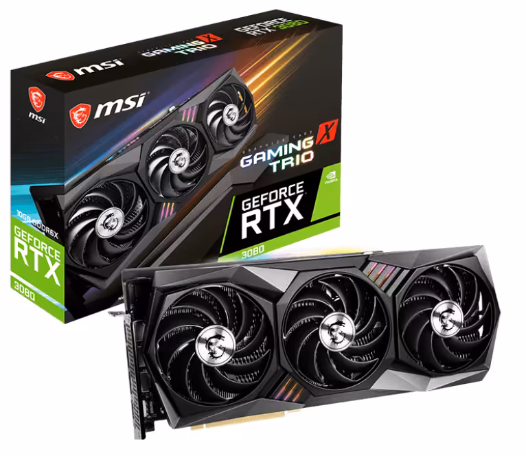 کارت گرافیک  ام اس آی مدل GeForce RTX 3080 GAMING X TRIO 10G حافظه 10 گیگابایت