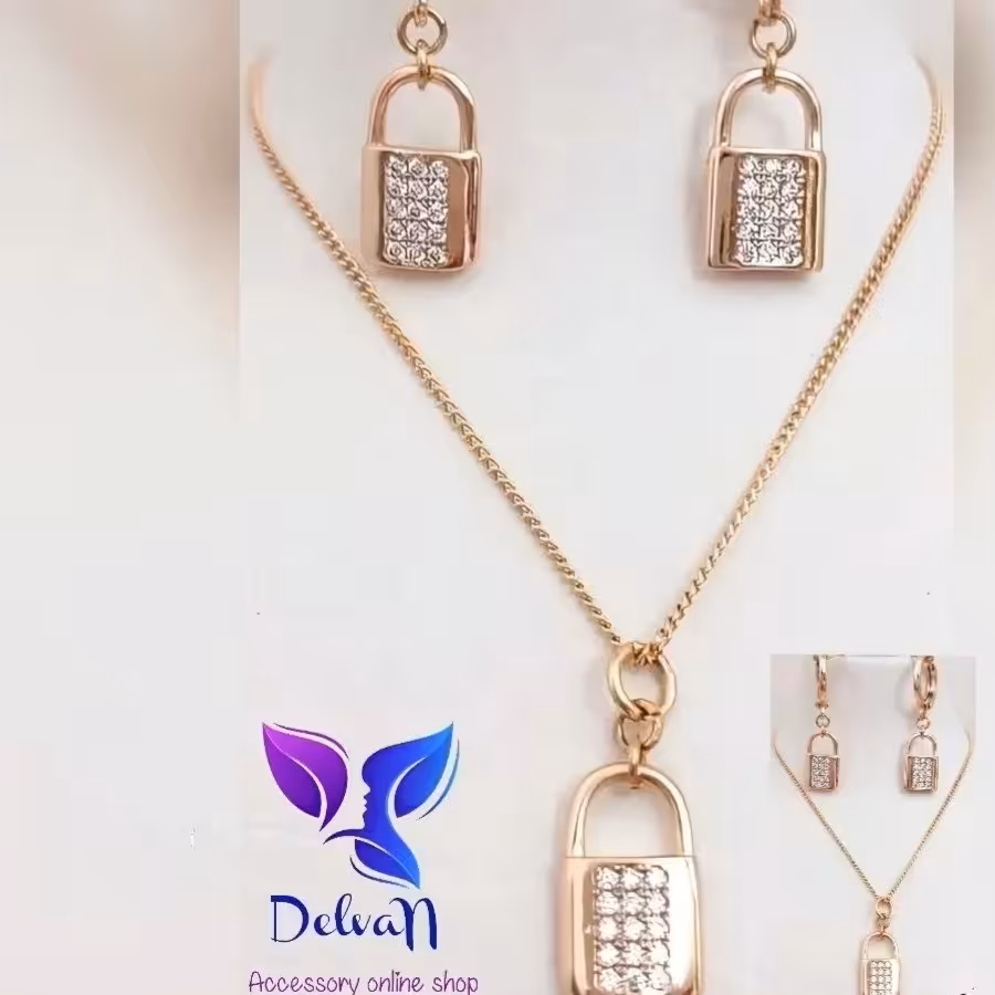 نیم ست قفل برند ژوپینگ رنگ ثابت بدون زنجیر 