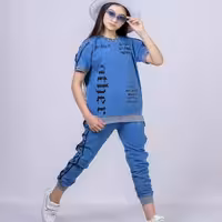 ست تیشرت شلوار لی اسپورت دخترانه و پسرانه شیک و بیرون پوش