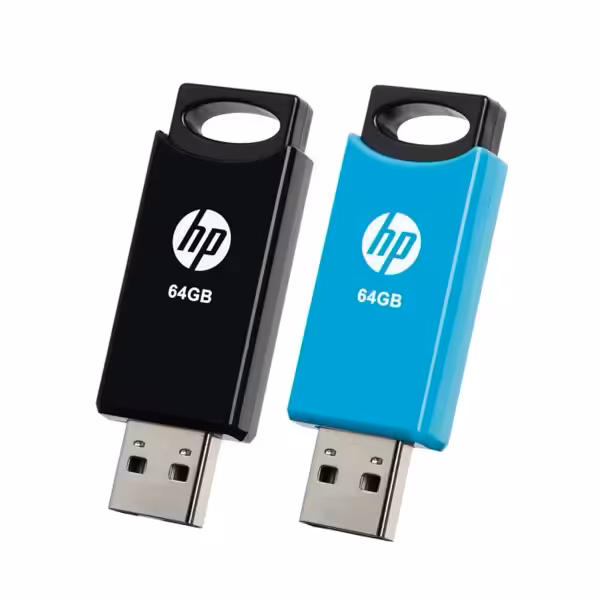 فلش مموری اچ پی مدل v212w ظرفیت 64 گیگابایت پک 2 تایی
