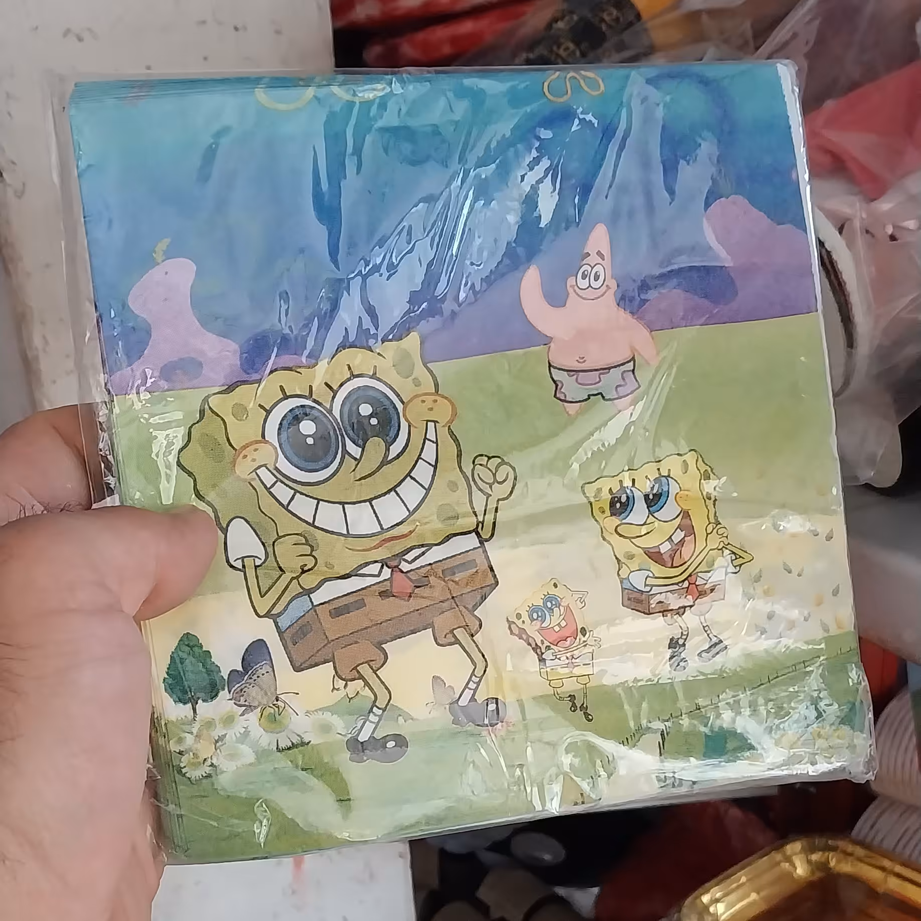 دستمال کاغذی تم تولد باب اسفنجی 