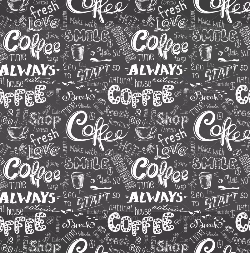 وکتور پترن لوگو قهوه | گرافیک با طعم تربچه