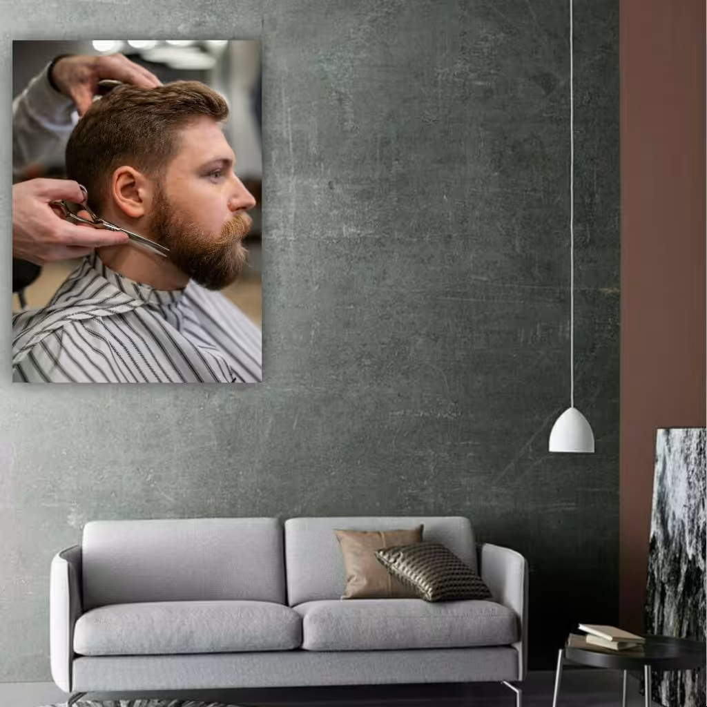تابلو بوم  طرح آرایشگاه مردانه مدل 196