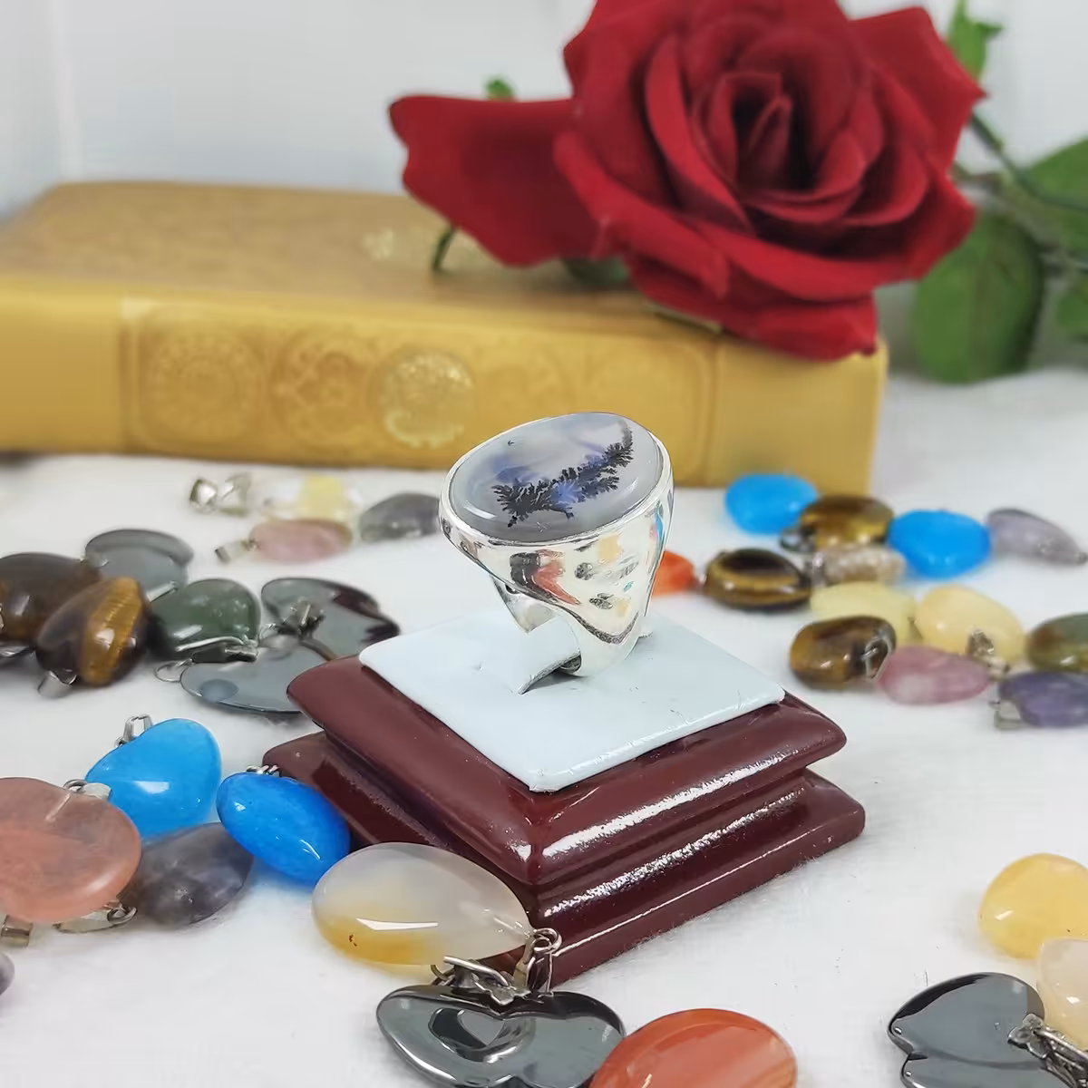 انگشتر نقره مردانه عقیق شجر سلین کالا کد 11427562