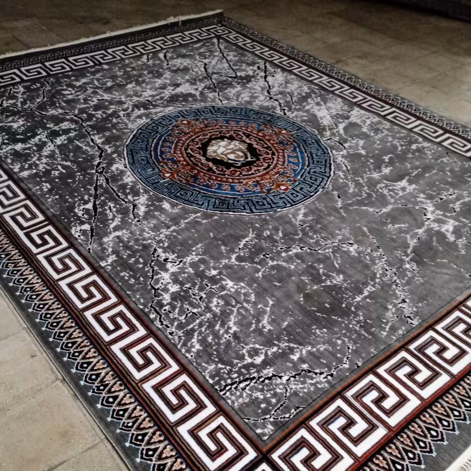 فرش ماشینی 2 عدد 6 متری ورساچه فیلی 440 بافت bcf طرح 23005 قیمت عالی طراحی مدرن رنگ ثابت بدون پرزدهی ارسال پس کرایه