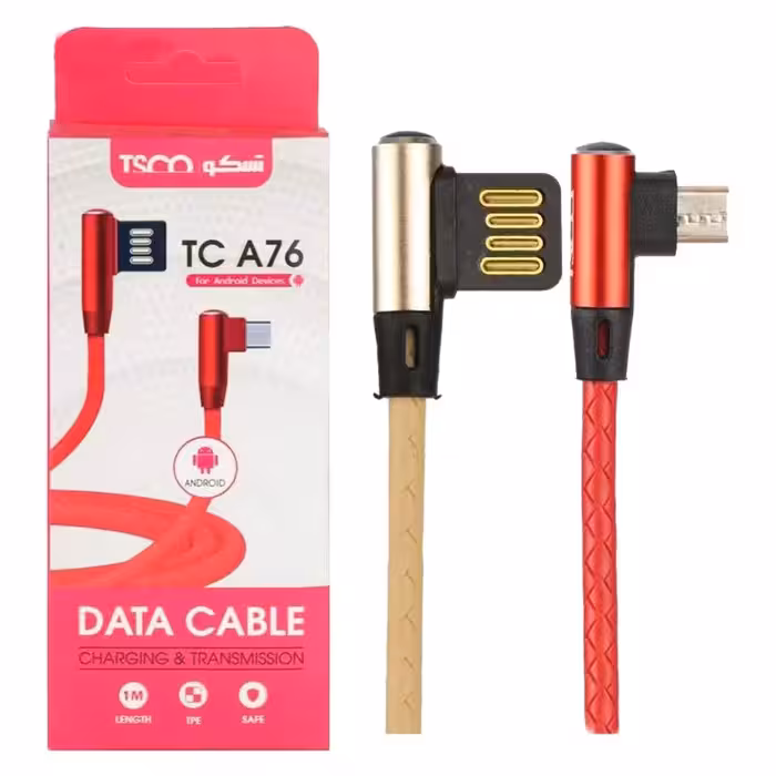 کابل شارژ micro usb تسکو مدل A76 همراه با گارانتی شش ماهه( 1 متر)