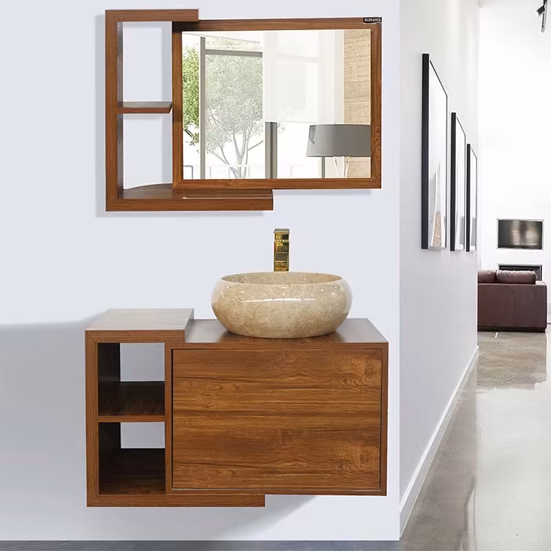 ست روشویی کابینتی دیواری مدل کراس به همراه آینه باکس