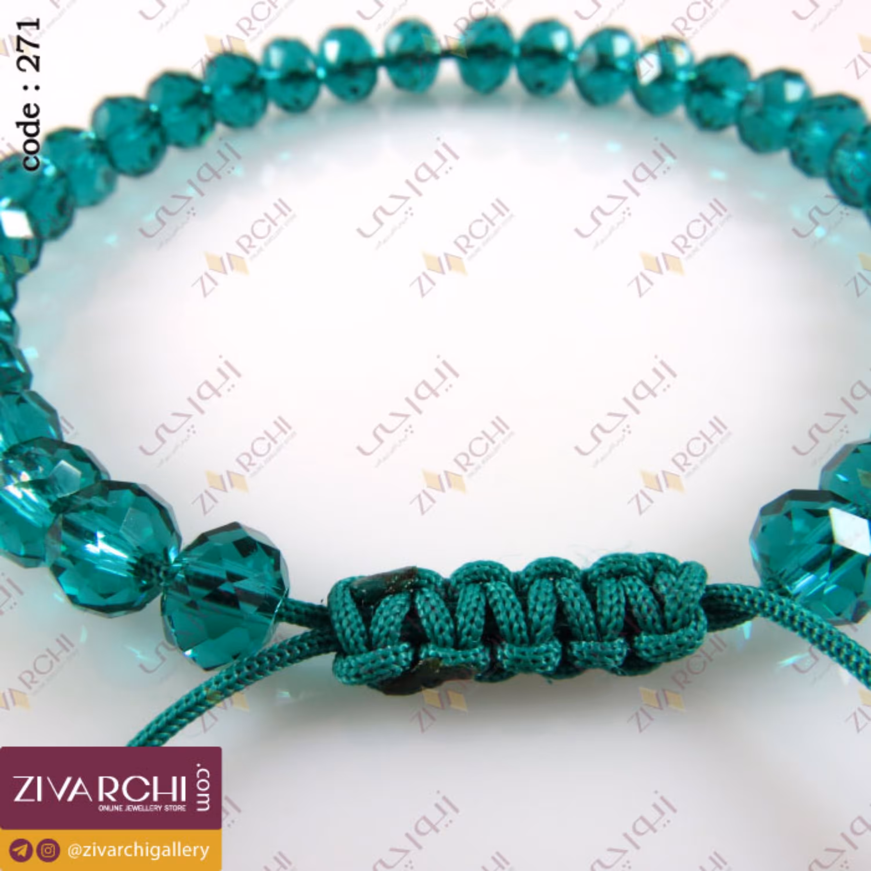 دستبند مهره ای کریستالی (ریز) 271