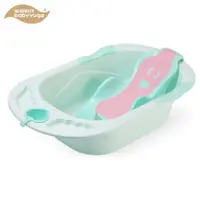 وان حمام نوزادی بیبی یوگا با اسان شور استپ دار سیلیکونی رنگ صورتی سبز baby yuga