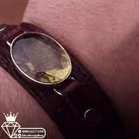 دستبند چرم نقش و من یتق الله چرم گاوی طبیعی ارسال رایگان