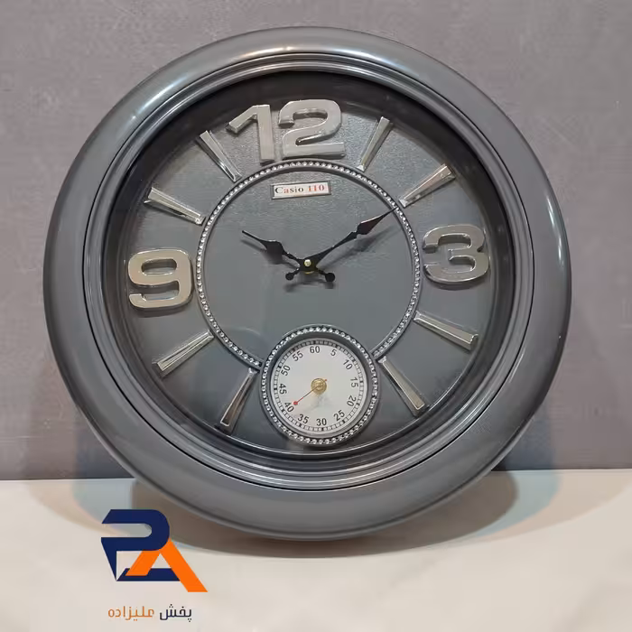 ساعت دیواری گرد کاسیو 110  موتور خارجی ،دوموتوره قطر 46  دارای تنوع رنگ کیفیت عالی 