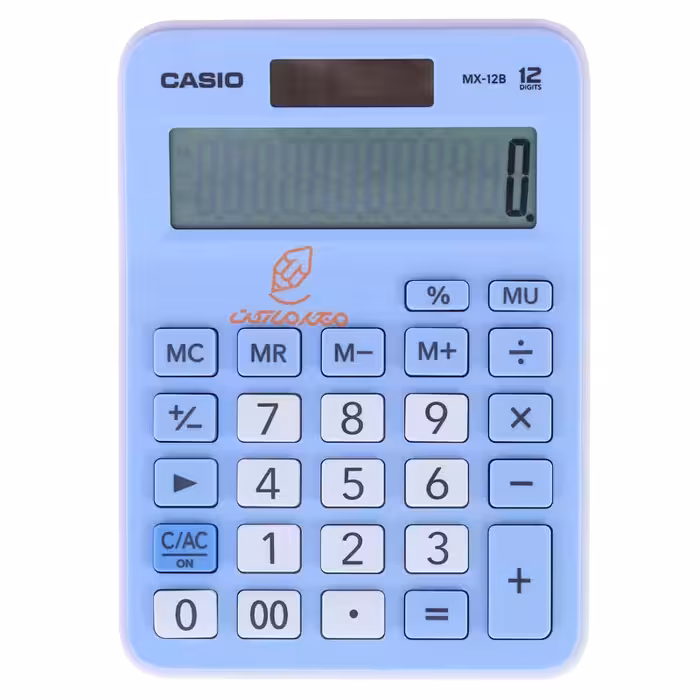 ماشین حساب رومیزی 12 رقمی مدل MX-12B آبی کاسیو اصلی CASIO