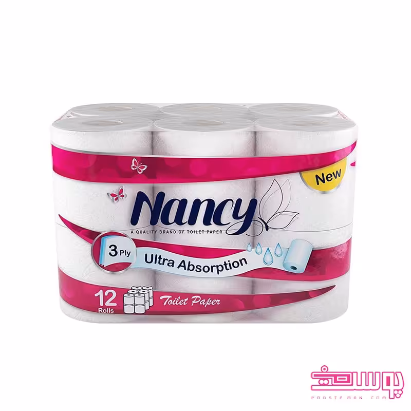 دستمال توالت نانسی بسته 12 عددی