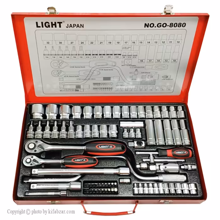 مجموعه 80 عددی آچار بکس لایت مدل GO-8080