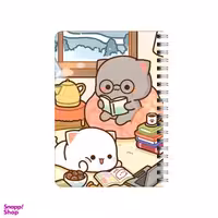 دفترچه یادداشت بامبیلیپ مدل چوبی طرح خانواده کتاب خوان پیشی کد 2318838