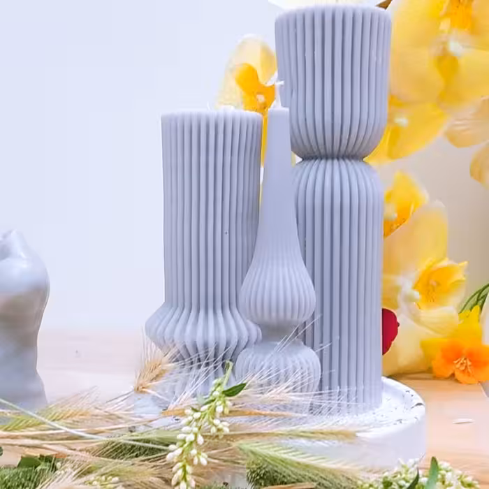 شمع استوانه شیار دار مدرن