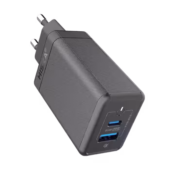 شارژر دیواری 65 وات هیسکا مدل H-126GAN به همراه کابل تبدیل USB-C