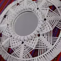 آینه زیبای مکرومه طرح ماندالا