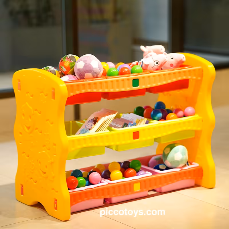 قفسه اسباب بازی با باکس 9 عددی رنگ زرد کد 4175868