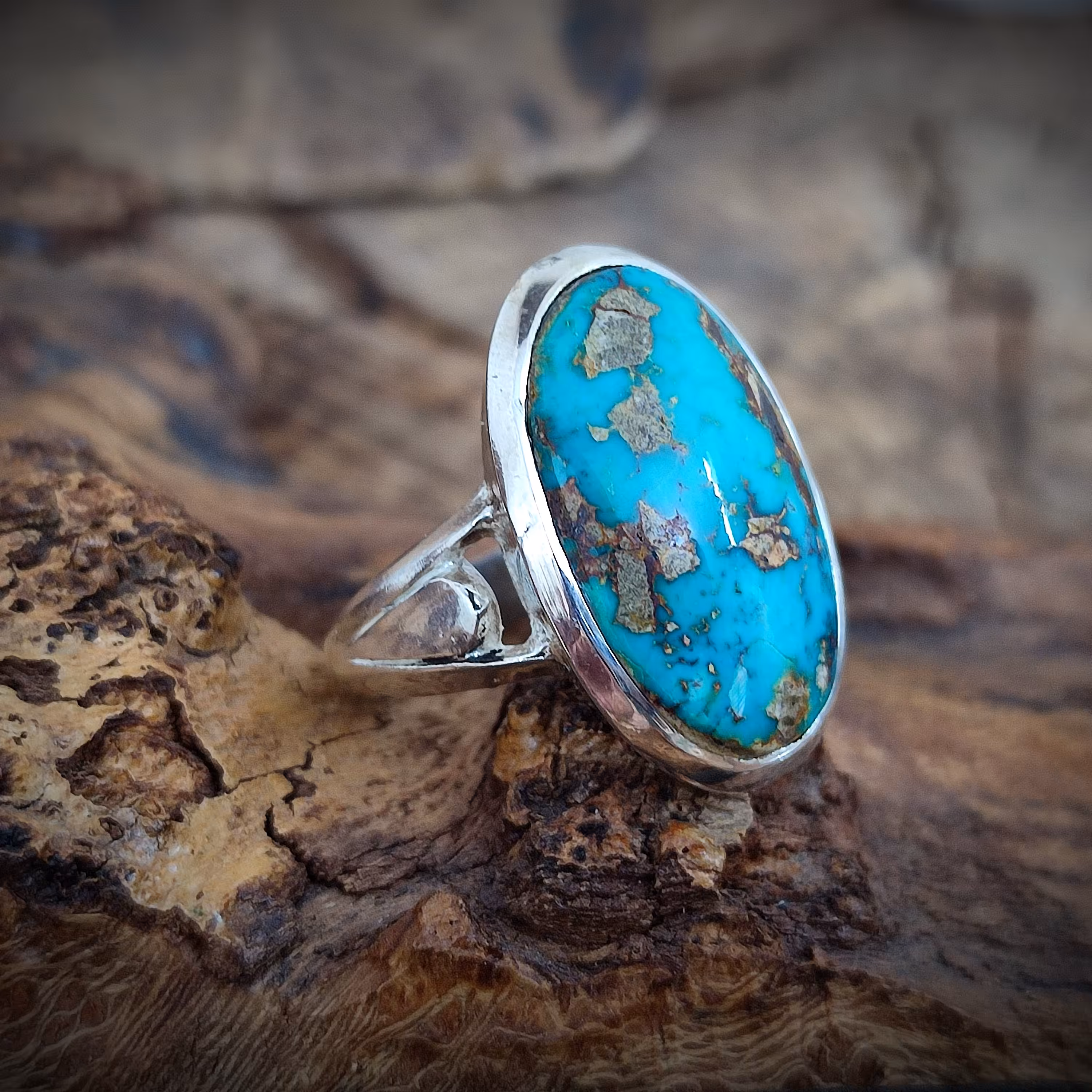 انگشتر نقره مردانه با نگین فیروزه نیشابور کد 836