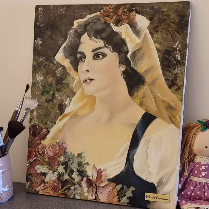 تابلو رنگ روغن تابلو کار دست تابلو هنری تابلو هنری کار دست تابلو عید تابلو جهزیه نقاشی رنگ روغن نقاشی ابرنگ سیاه قلم