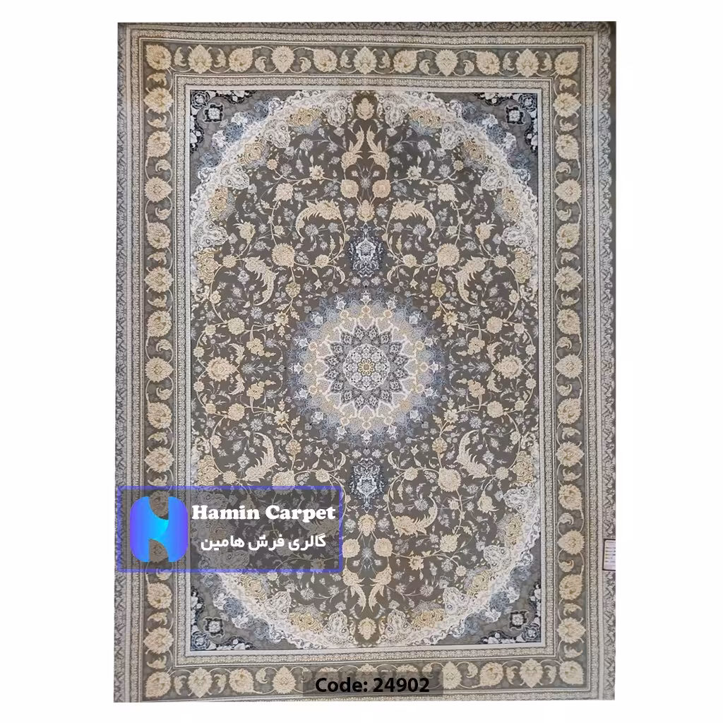 فرش 9 متری 1200 شانه تراکم 3600 نخ اکلریک گل برجسته کد AR24902